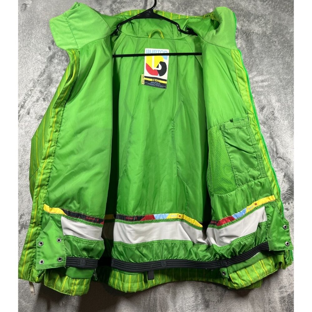 BURTON Jacket Mens Size Small Green DryRide Striped Hooded Insulated Waterproof - Picture 5 of 16